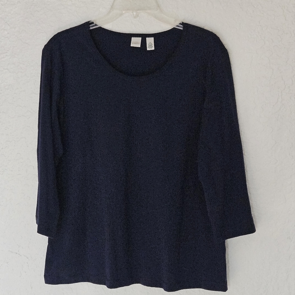 "Classic Elements" Navy Blue Ladies Top